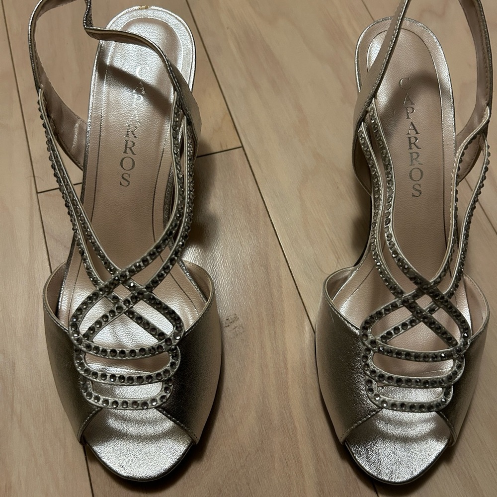 Capparos silver evening shoe